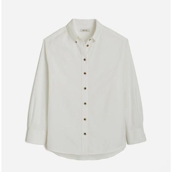NWT Madewell Oversized Button Up Shirt in Oxford White NS342 Size Small - Picture 1 of 6